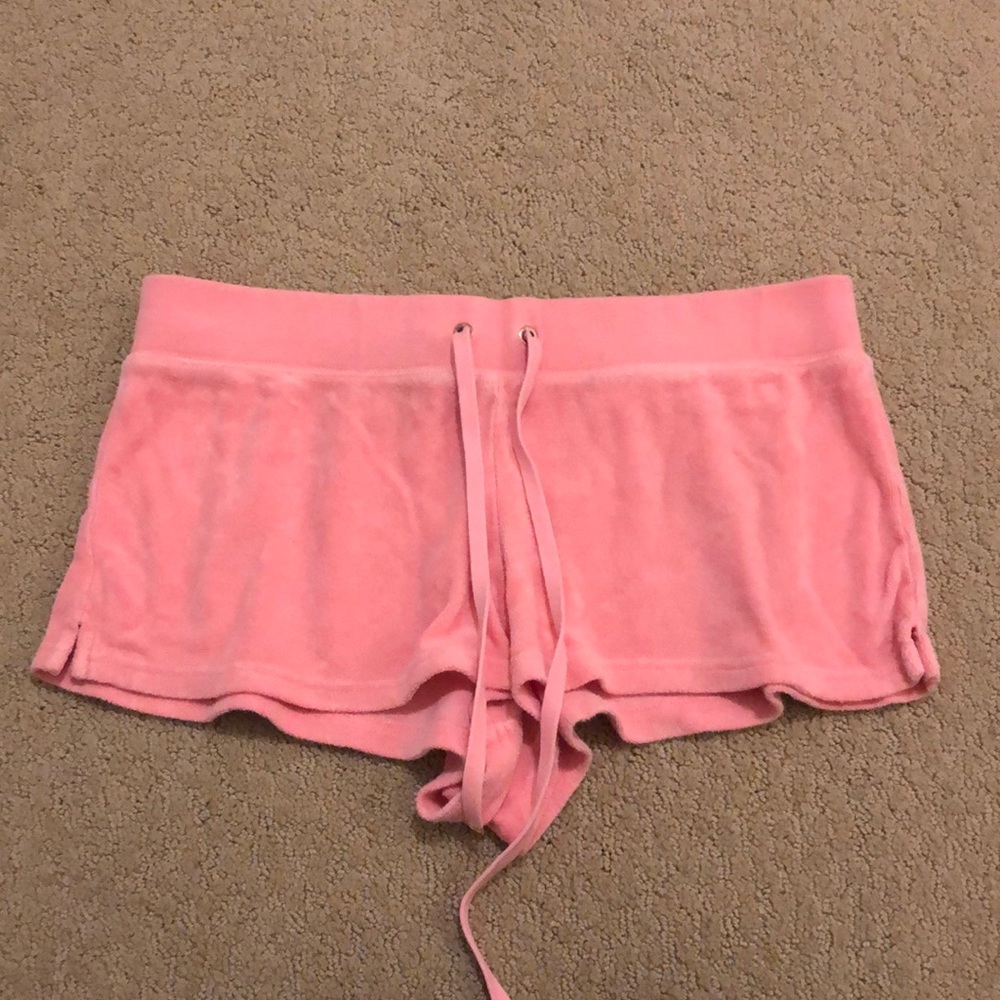 Juicy Couture Velour Sweat Shorts in salmon/pink